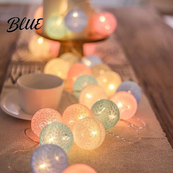 String Lights Decor Decorative Christmas Battery Powered Light Waterproof Cotton Ball 10/20/40 LEDs Wedding Halloween