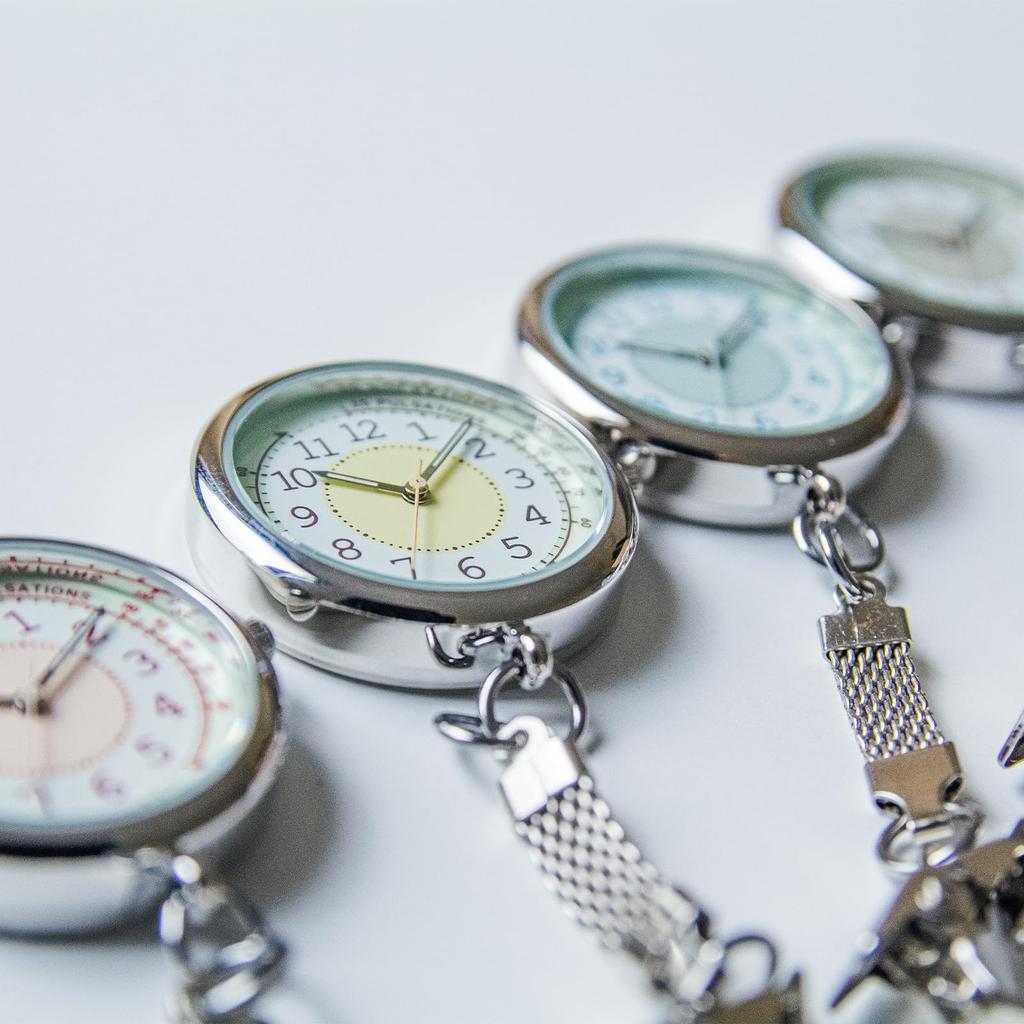 Fieldwork Women's Pocket Watch with Heart Rate Tracking, Clip, Luminous, Blue, MKK2304-3