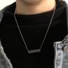 Engraving Personalized Square Bar Custom Necklace Stainless Steel Pendant Necklace Gold 3 Colors Women/Men Custom Gift