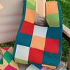Luxury Design Stripe Knitted Small Handbag and Purse Fashi Korean Trendy Travel Shoulder Bag Wrist Bag Summer Shopper Tote