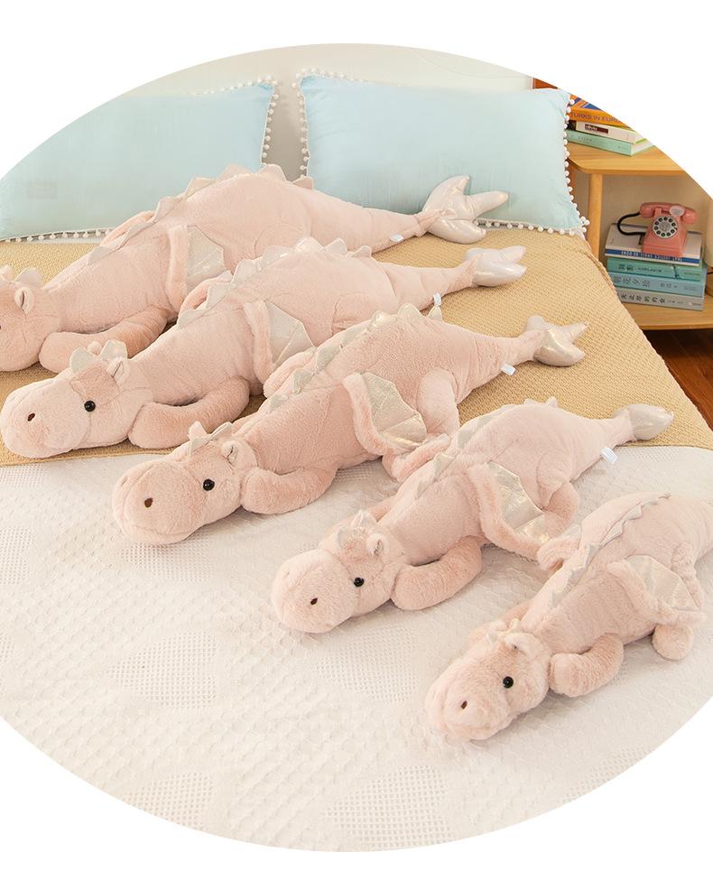 Cute Plush Dragon Hug Pillow - Large Cartoon Dinosaur for Sleeping & Decor