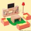 Wooden Miniature Furniture Playset Kids Role Playing Game Scene Arrangement Toy