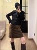 Retro Spicy Girl High-Waisted Suede A-Line Midi Skirt - Autumn Trend