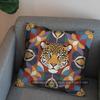 2D geometrische Kissenhülle mit Leopardenmuster Kissenbezug Geeignet für Sofa Schlafzimmer Auto Kissenbezug