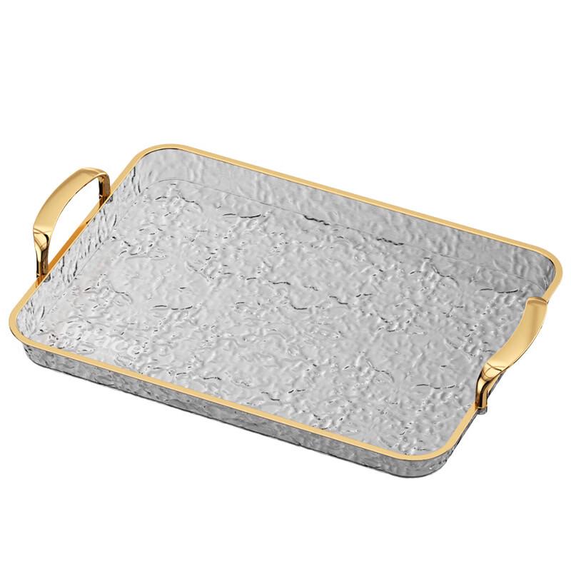 ZISIZ Rectangular Ripple Glass Serving Tray