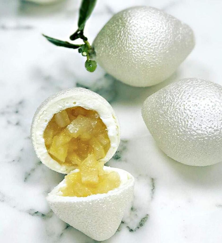 Stylish Mousse Cake Mold, Dessert, Chocolate, Baking Mold, French Pastry, Ice Cream Tool, Multi-Purpose Silicone Mold (4-Cavity 3D Lemon Shape)