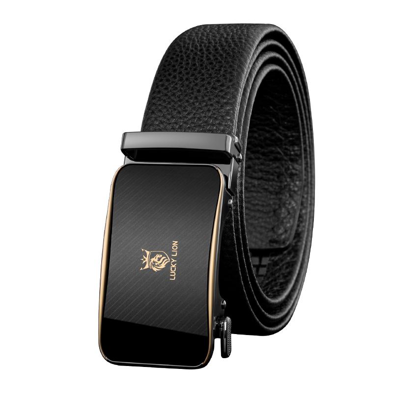 LUCKY LION Men's First-Layer Cowhide Automatic Buckle Belt
