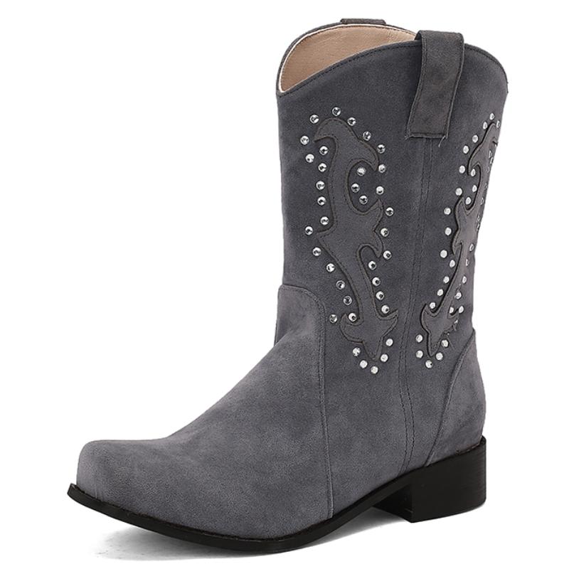 

Модные винтажные женские ботильоны Faxu Suede Yellow Grey Black Short Boot Casual Crystal Footwear Winter Shoes Lady Big Size 45 Casual 39 серый