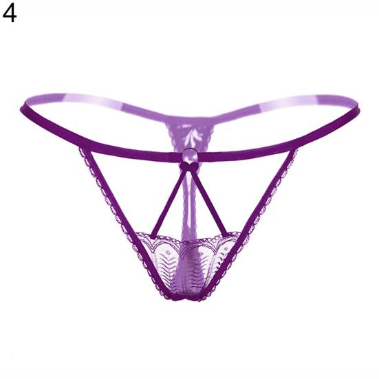 Sexy dentelle sangle G-String évider élastique string sous-vêtements femmes caleçons