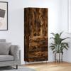 Vidaxl Witrynka Przydymiony Dąb 69,5X34X180 Cm Materiał Drewnopochodny