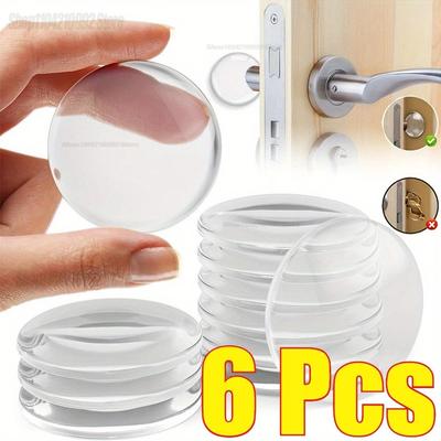 Tope de puerta redondo transparente de silicona suave antideslizante, protector de pared, autoadhesivo, para manijas de puerta, parachoques y tapón protector.