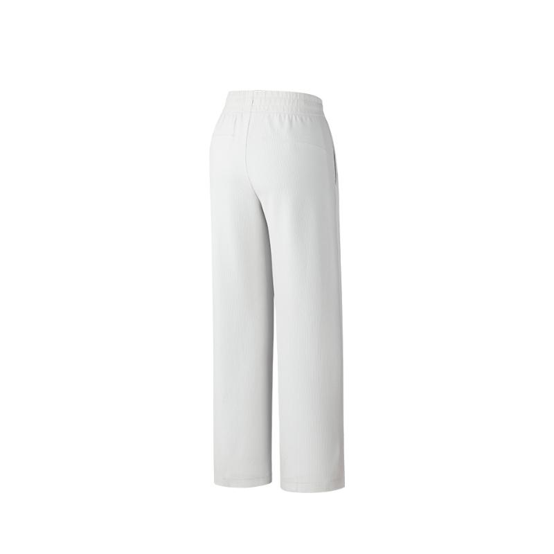 Anta Breathable Loose Mid-Rise Casual Straight-Leg Solid Color Knitted Sports Pants Women bottoms 162537309-1