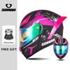 Full Face Racing Helmets Winter Warm Double Visor Flip Up Motorcycle Helmets Motorbike DOT Approved Modular Helmet