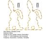 LED Window Light Easter Hanging Lamp with 8 Dynamic Modes Remote Control Timer Battery Operated Waterproof Metal Easter Bunny String Lights for Indoor