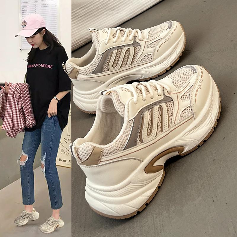 High-end dad shoes women's spring 2025 new stepping on shit soft sole showing feet small casual sports shoes women 2115