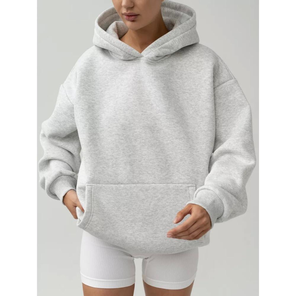 Women's Long Sleeved Hooded Sweatshirt with Loose Fitting Top