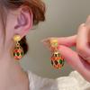 Vintage medieval exaggerated earrings women, fashionable retro high-end earrings literary light luxury temperament earrings
