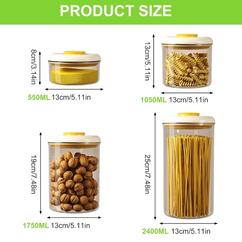 Stackable Kitchen Storage Container Press Lid Vacuum Seal Technology Space Efficient Designs for Food Preservation