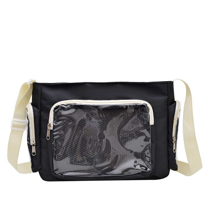 

Candy color cute small bag female transparent pain bag small fresh messenger bag student textbook shoulder bag чёрный