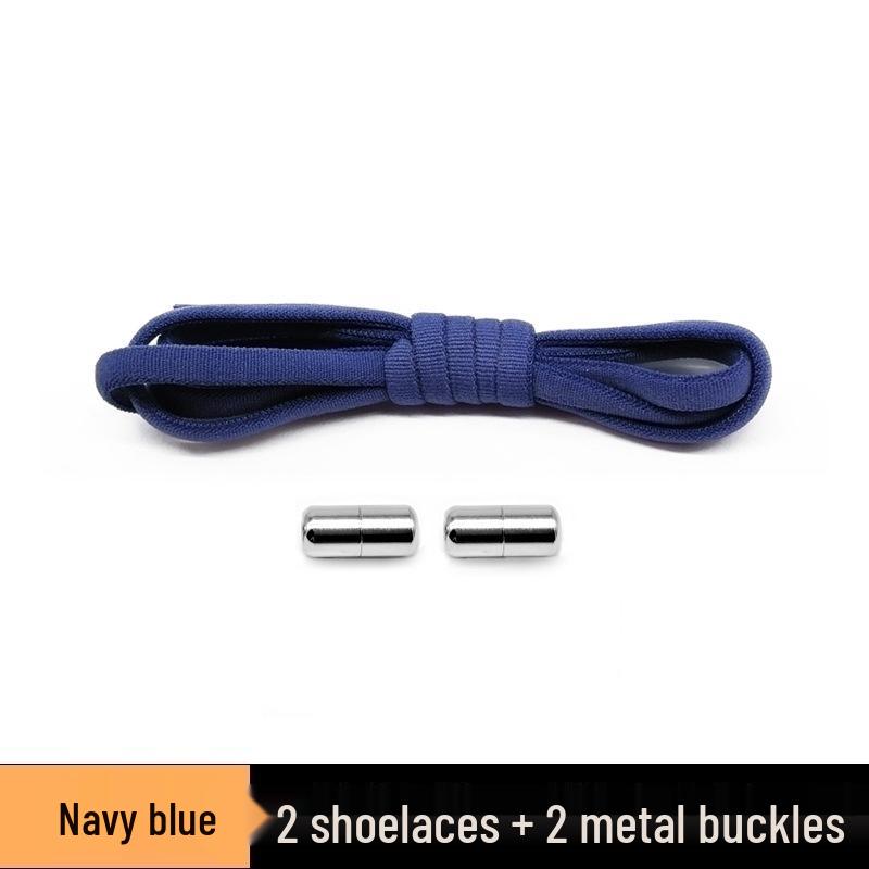 Semicircular No-Tie Elastic Shoelaces with Metal Capsule Buckle Shoe Accessories