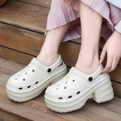 Fashion Chunky High Heels Women Clogs Summer 2025 Fashion Eva Platform Sandals Thick Bottom Garden Shoes Woman Non Slip Beach Sandalias