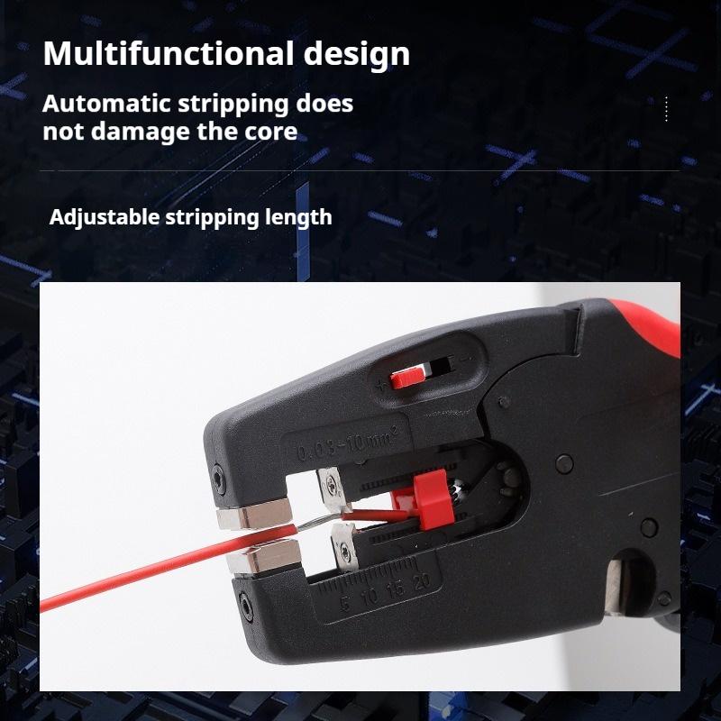 2-in-1 Automatic Wire Stripper & Cutter - Steel Tool for 0.03-10mm² (AWG 22-10) Electrical Wiring (Durable, Easy to Use)