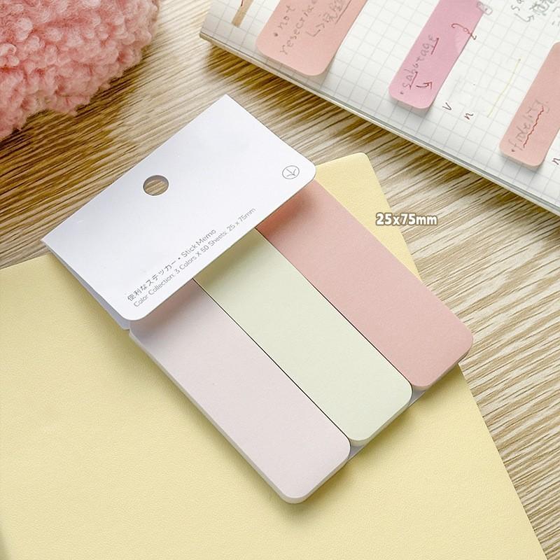 50-100Sheet Simplicity Sticky Note Solid Color Mini Notepad Creative Study Memo Pad for Kid Lovely Stationery Adhesive Index Note