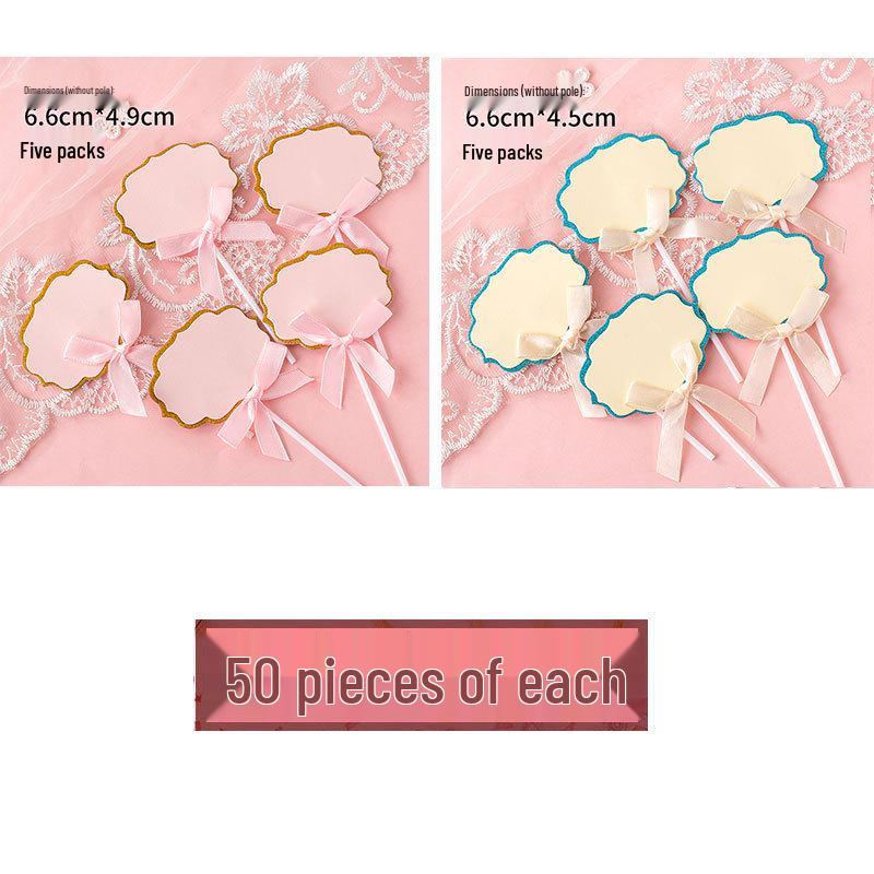 Writable Birthday Cake Decoration Bow with Blessings Card
