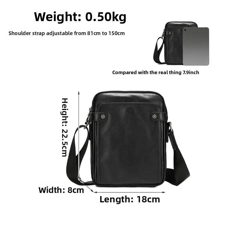 Genuine Leather Crossbody Bag, Fashionable Casual Commuting Single-shoulder Bag, Men's Bag, Retro Leather Bag