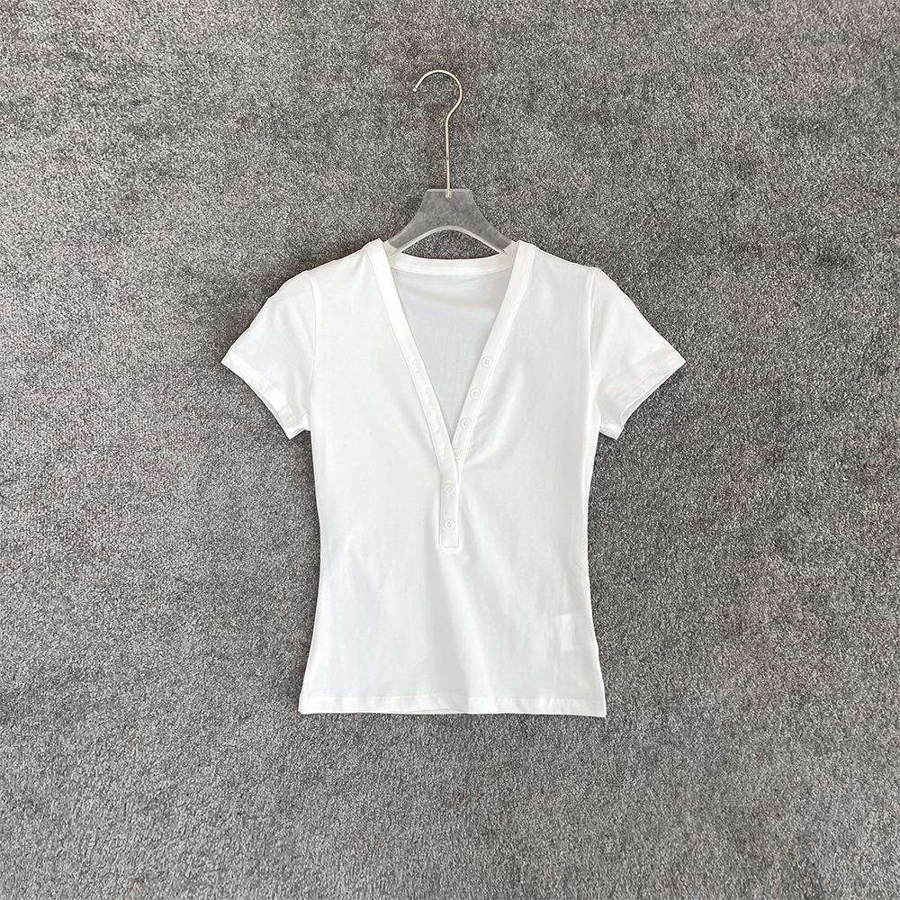 

Clearance: Women s Slimming High-Elasticity V-Neck Short Sleeve T-Shirt