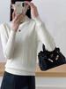 Autumn and winter new fashion versatile semi-turtleneck long-sleeved knitted sweater women's slim and thin sweater top niche bottoming shirt
