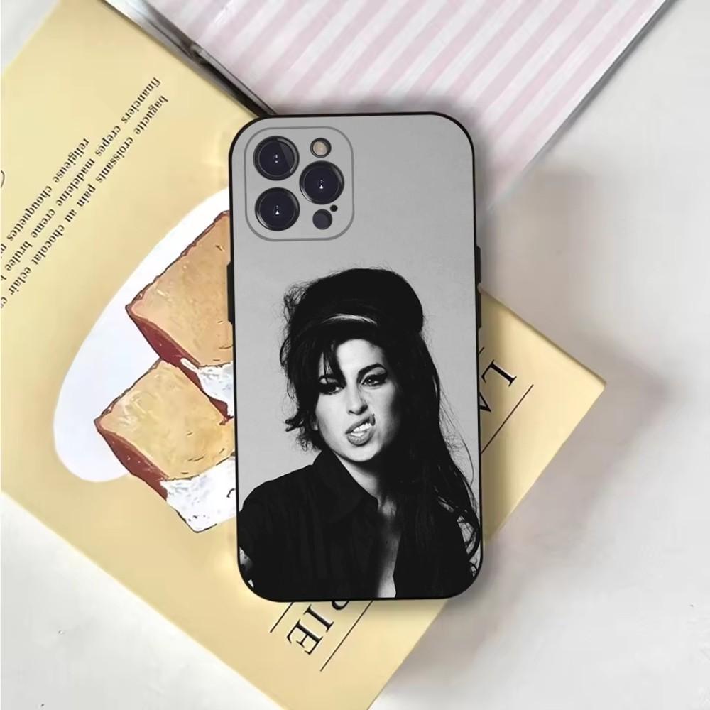 Amy Winehouse Handyhülle Für iPhone 16,15,14,13,12,11,Pro,X,XS,Max,XR,Plus,Mini Weiche Schwarze Hülle