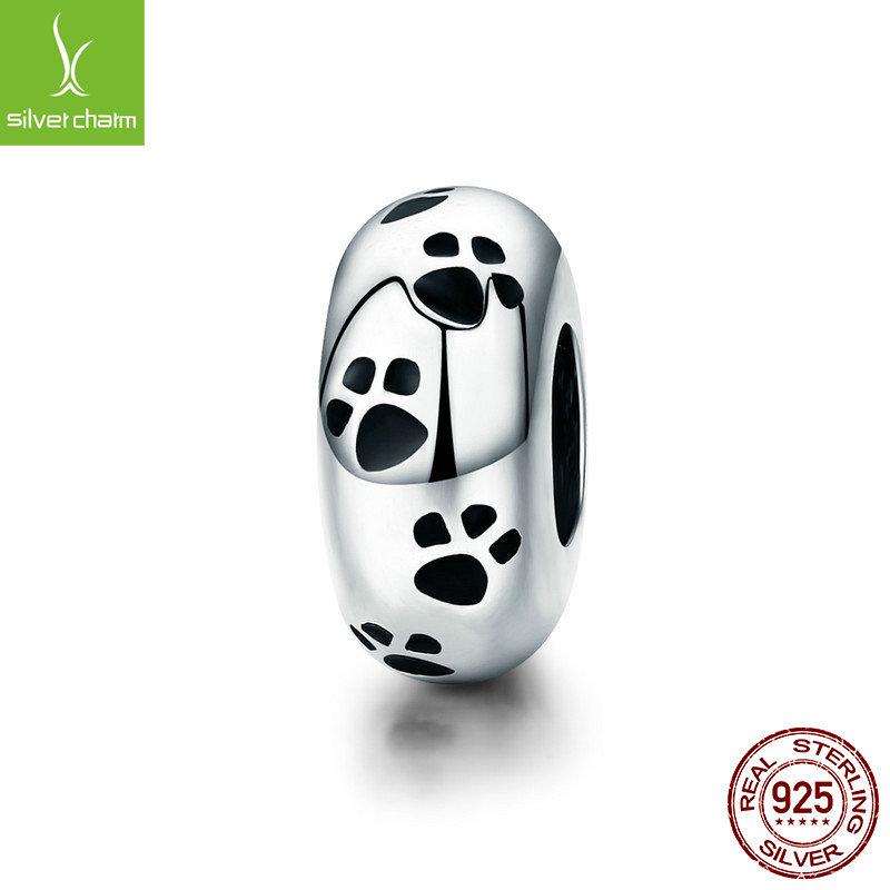 Yinziyun Cat Paw Print DIY Bracelet Spacer Beads: Cute S925 Sterling Silver Pet Imprint Collection