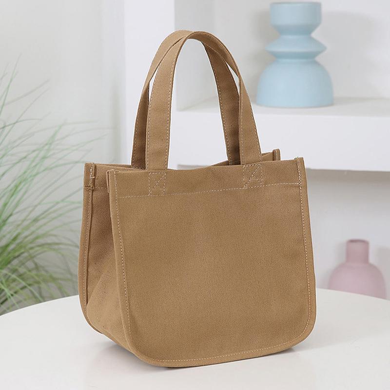 Cartoon Cute Printed Pattern Canvas Handbag Office Worker Lunch Bag Tote Bag Picnic Drink Bag Portable Outdoor Food Bags