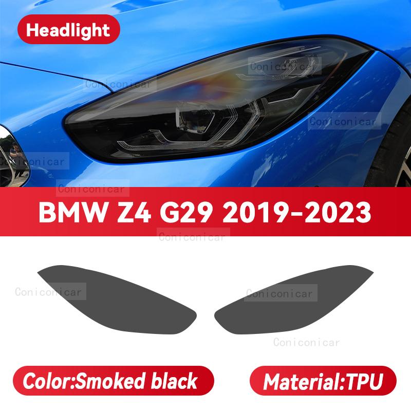 For BMW Z4 G29 2019-2023 2022 Car Headlight Smoked Black TPU Protective Film Front Light Tint Change Color Sticker Accessories