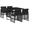 Vidaxl 5-Cz. Garden Furniture Set With Cushions, Black, Poly Rattan