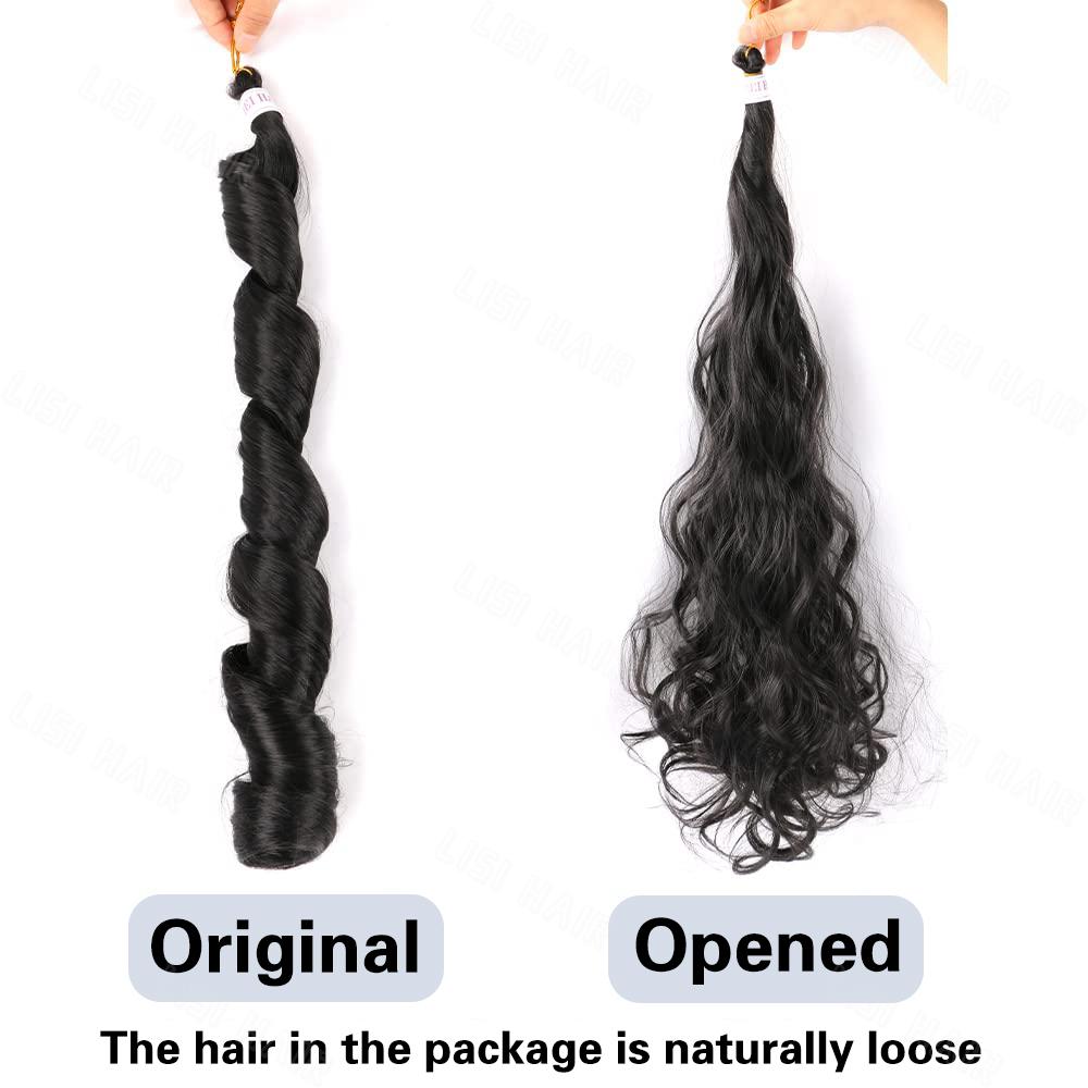 Synthetic Loose Braiding Hair Spiral Curls Crochet Hair Extensions Stretched French Curls Hair End Braids For Women