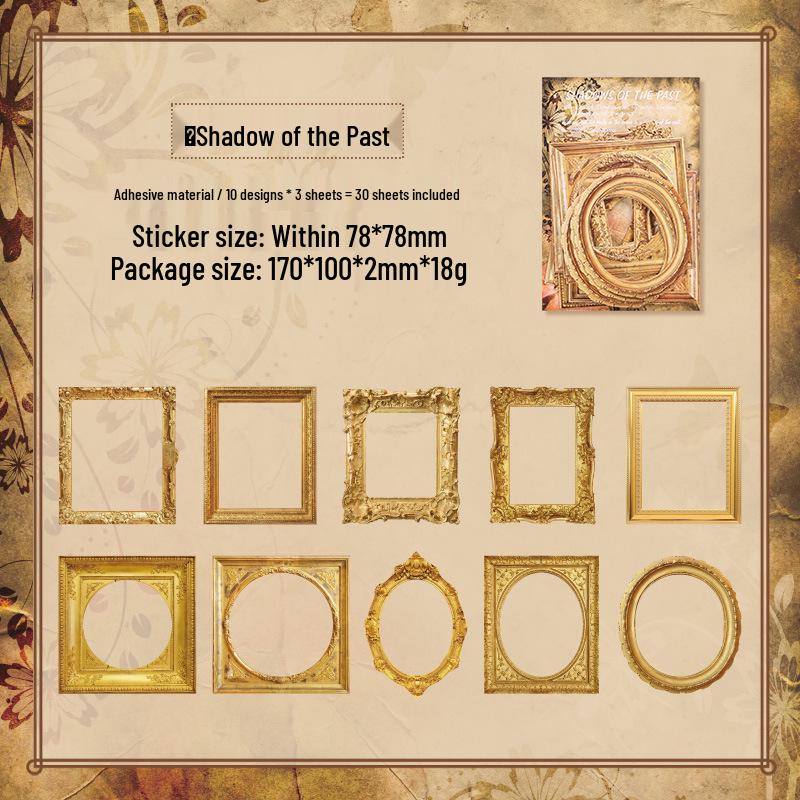 Retro Die-cut Journal Stickers Pack: Time-marked Borders for Creative Journaling