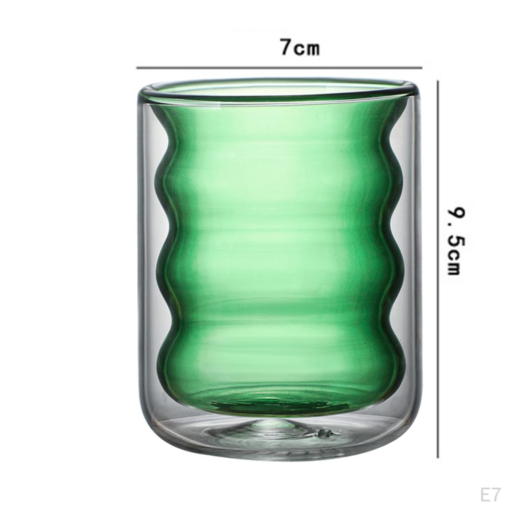 Glass Cup Drinking Round Mouth 200 ml Milk Mug Double Walled Coffee Drinkware for