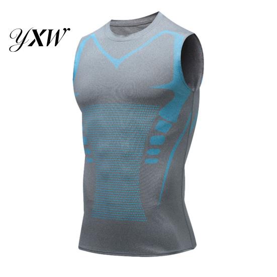 Men Compression Undershirt Shirt Athletic Sleeveless Tank Top Body Shaping Breathable Moisture-Wicking Gym for Fitness Blood Circulation
