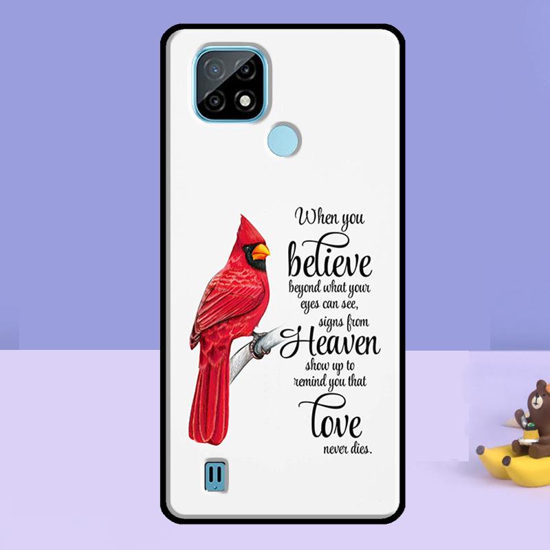 Cardinal Red Bird Case For Realme 13 10 11 12 14 Pro Plus C75 C67 C61 C55 C53 C51 C35 C21Y C25S GT 7 Pro 6 6T