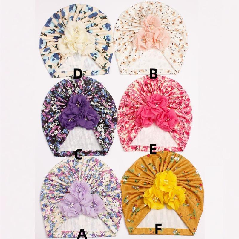 

New children s fetal cap, threaded small floral baby fetal cap, thin breathable baby hat