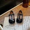 Korean-style children's shoes, niche and fashionable, soft-soled leather shoes, shallow-mouth, versatile, retro princess shoes, flat-soled,