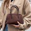 Genuine Leather Hand-held Crossbody Single-shoulder Pillow Bag Versatile Bowling Bag for Women