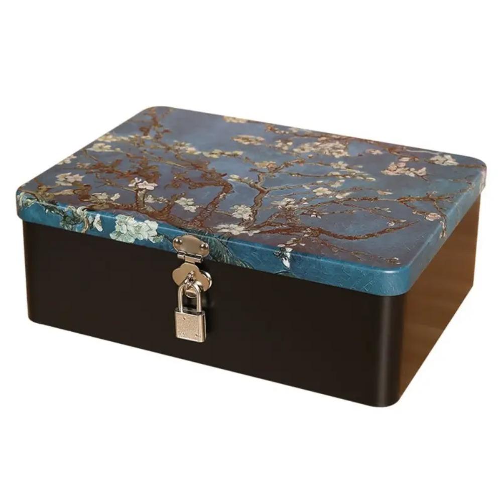 Large Capacity Locking Storage Trunk High Quality Jewelry Storage Metal Box Tinplate Box  Gift