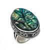 Natural Dichroic Glass Gemstone 925 Sterling Silver Jewelry Ring Size 7.5 ETC-14150