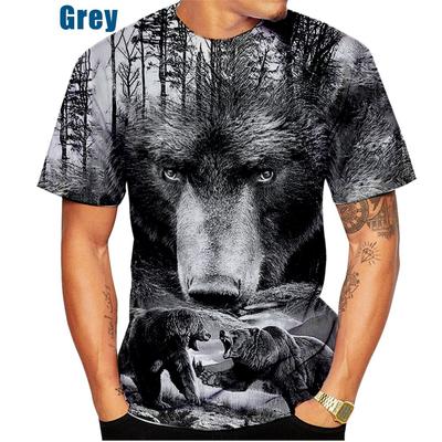 Camiseta Impresa en 3D Serie Hip Hop Oso Ropa de Calle Camisetas de Animales para Hombre Conjunto Casual Camisetas de Verano de Manga Corta