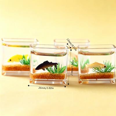 1pc Dollhouse Miniature Glass Fish Tank Bowl Aquarium Doll House Home Ornament