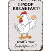 Vintage Metal Wall Art Rooster Kitchen Decor Tin Sign