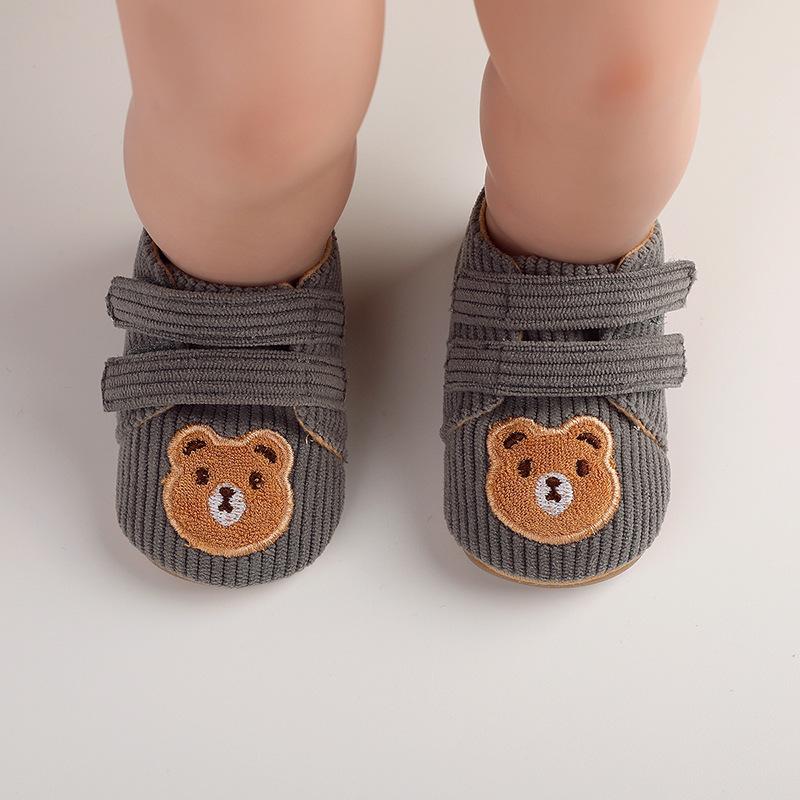 Trendy Corduroy Cartoon Baby Walker Shoes with Non-slip Soft Soles - Ideal Pre-walking Footwear (Style 2216)